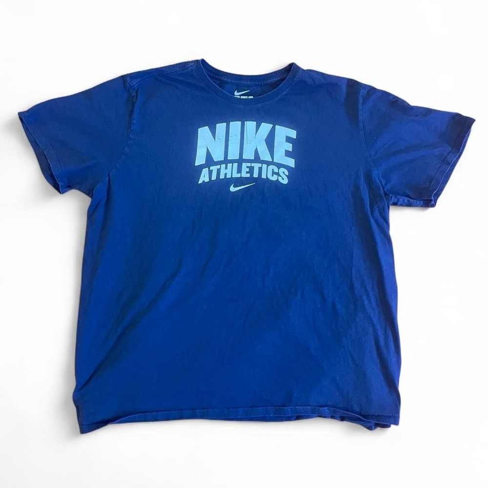 Vintage Nike Athletics Blue T-Shirt, Y2K Graphic Tee, Men's Size XXL - Picture 1 of 2